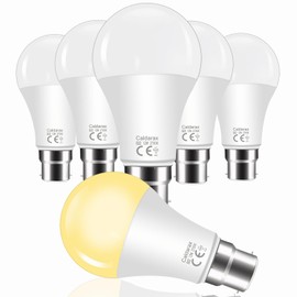 6 Pack 12W B22 LED Bulb, 12W Equivalent to 60W 100W Halogen Bulb, Warm White 2700K, 1200LM, AC175-265V, Non-Dimmable, A60 Big Screw E27 Base, Energy Saving Bulb E27