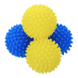 uxcell 4pcs Reusable Laundry Dryer Balls Vinyl Drying Balls for Reduce Wrinkles Static Fabric Softener Reduce Drying Time Save on Energy, Blue and Yellow