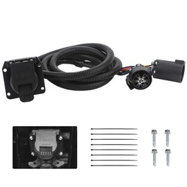 VASTAUTO 56070 7-Foot 7-Pin Trailer Wiring Harness Extension with Connector for Vehicle-Side Truck Bed,Fit for Chevy Dodge Ram GMC Ford Toyota Nissan