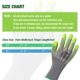 WORKPRO 6 Pairs Garden Gloves Work Glove Eco Latex Palm Coated Working Gloves