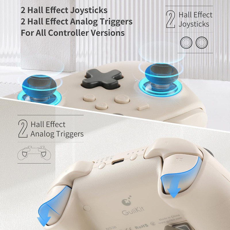 GULIkit KK3 Pro Wireless Controller für Switch/Switch OLED, Bluetooth Controller