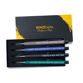 InnoBeta Police Gifts, Ballpoint Pen Set of 4, Perfect Police Gifts Idea for Men on Birthday and Christmas