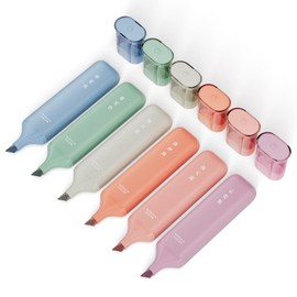 JIXZEN 6 Pcs Glitter Highlighters,Nebula Color Glitter Highlighter Assorted Colors,No Bleed Dry Fast Easy to Hold Bible Highlighters,School and Office Supplies for Marking Drawing Journaling