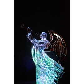 Crystal-LED Lighted Sparkling Multi-Color Changing Figurines 12'' Prayer Angel with Dove Statues Home Decorative/Decor Faith-Hope- Love-Peace Angels Wings Statue Christms Ornaments Decorations