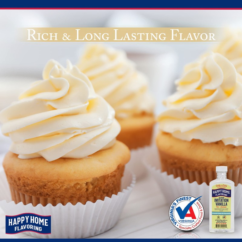 Happy Home Clear Imitation Vanilla Flavoring, Non-Alcoholic, Certified Kosher, 7
