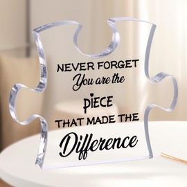 Puzzle Piece Acrylic Plaque, Puzzle-Shaped Plaque Gift, Romantic Engraved Acrylic, Friend Acrylic Plaque Gift for Best Friend Colleagues Teachers Nurses Women Wife Girlfriend and Home Office Decor