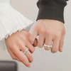 4 Pcs Silver Rings for Women & Men, Adjustable Stacking