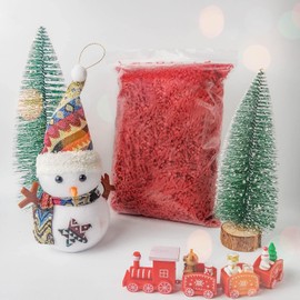 HWSTON 0.5 LB - Red - Crinkle Cut Paper Shred Filler great for Gift Wrapping, Basket Filling, Birthdays, Weddings, Anniversaries, Valentines Day, and other occasions