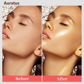 Body Shimmer Glitter Oil, Highlighter Glitter Oil for Face, Long Lasting Shine Illuminating Cheek Lip Makeup, Body Glow Shimmer Lotion, 30ml (Auratus)