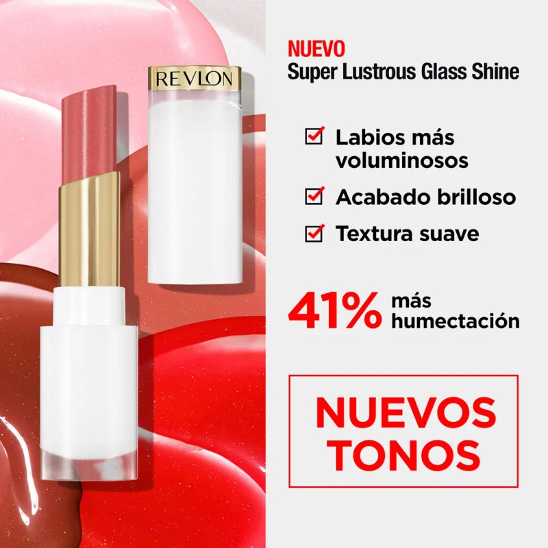 Labial Revlon Super Lustrous Glass Shine Tono Glassy Ruby