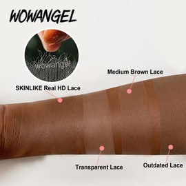 WOWANGEL Ultra Thin SKINLIKE Real HD Lace Closure Only, 2x6 Film HD Lace Closure Pre Plucked Invisible Melted Clear Full Cuticle Aligned Natural Black Brazilian Human Hair 14 Inch