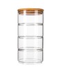 DOITOOL Glass Stackable Storage Jars with Lid, 4- Tier Round