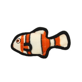 TUFFY - World's Tuffest Soft Dog Toy - Ocean Fish- Squeakers - Multiple Layers. Made Durable, Strong & Tough. Interactive Play (Tug, Toss & Fetch).Machine Washable & Floats (Junior 2 Pack, Orange)