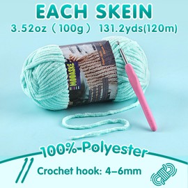 Hilo de manta para bebé para ganchillo – Hilo de felpilla suave de terciopelo para tejer Amigurumi haciendo bufandas, muñecas, 100 g/3.5 oz 131 yardas de grosor (1, naranja)