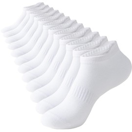 Womens Ankle Socks Cotton Athletic Running Low Cut Socks White Size 6-9