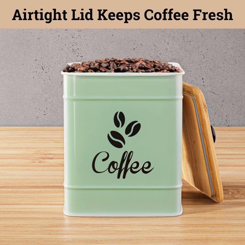 Airtight Coffee Canister - 40 oz Large Iron Sage Green