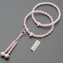 Butsudanya Takita Shoten Buddhist Beads for Women, Red Crystal, 60,0000 Pure Land 8 inch, Pure Silk Buddhist Buddhist Beads, Kyoto Prayer Beads, 2 Wheel Beads, Daily Prayer Beads (Comes with