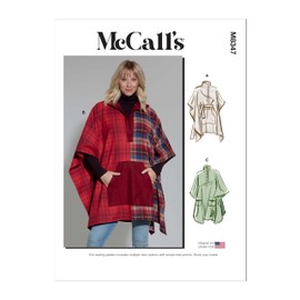 McCall's Misses' Poncho Sewing Pattern Kit, Design Code M8347, Sizes LRG-XLG-XXL