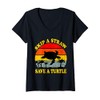Womens Skip A Straw Save A Turtle Gift V-Neck T-Shirt