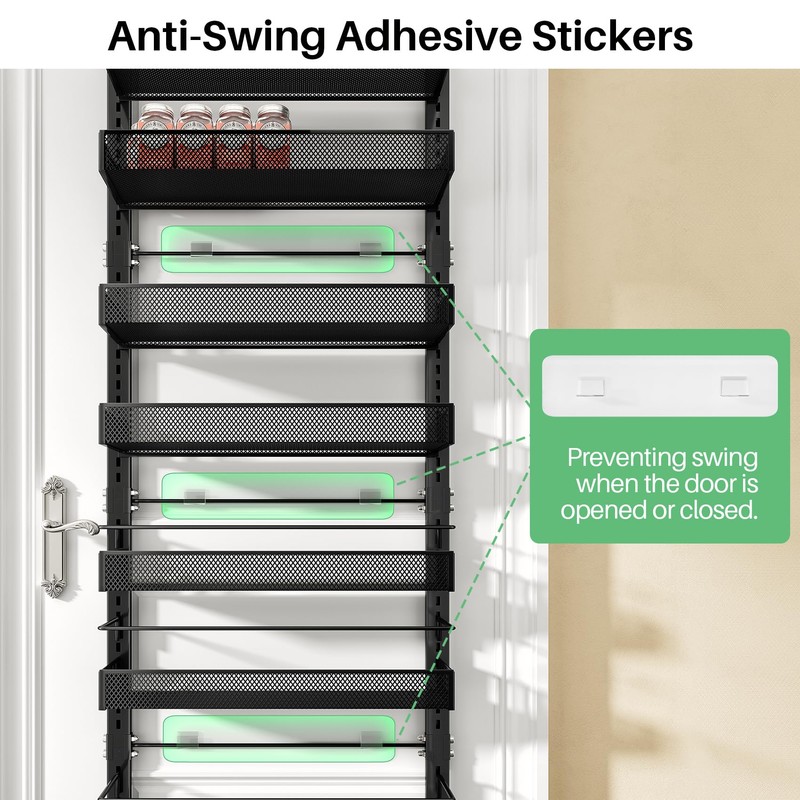 SNTD Over the Door Pantry Organizer - 8 Tier Adjustable