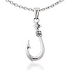 Velvy rm253 Silver 925 Fish Hook Men's Women's Pendant Necklace,