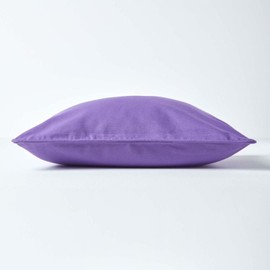 HOMESCAPES - 100% Cotton Plain Purple Cushion Cover- 30 x 30 cm Square - 12 x 12 Inches - Deep Purple Damson Sofa Cushion Pillow Cover - Washable