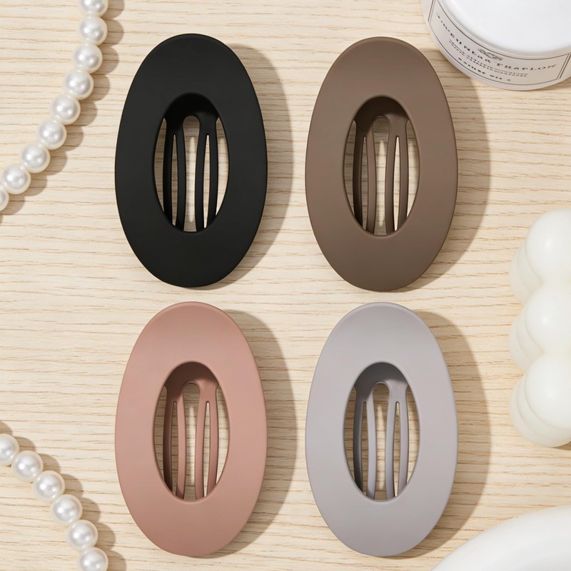 4 PCS Flat Hair Claw Clips, Car Safe Hair Clips