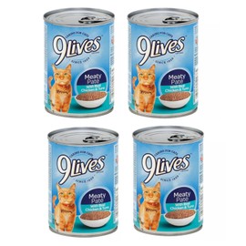 9Lives 4 Cans 9Lives Meaty Pate Wet Cat Food with Real Chicken and Tuna, 13-oz.