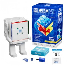 lingsi_siling MOYU RS3M V5 Magnetic 3x3x3 Speed Cube, Stickerless Professional Ball Core UV Maglev Magic Cube Robot, 3D Puzzle Magic Toy for Kids & Adults (Maglev Ball Core UV (Cube Robot))