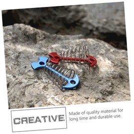 Totority 5pcs Fishbone Tent Pegs Ground Stake Buckles for Camping Outdoor Canopies and Tents and Portable Design Strong Wind Resistance