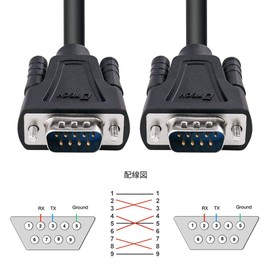 DTECH RS232C Serial Cable 5m Crossover Cable Null Modem Cable D-Sub9 Pin Male to D-Sub9 Pin Male DB9 Null Modem Cable