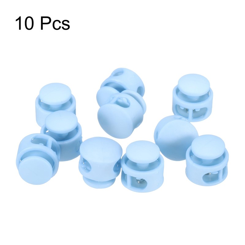 sourcing map 10pcs Plastic Cord Locks Double Hole Spring Toggle