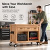 Set of 4 Retractable Workbench Casters – 2.5" 360° Swivel