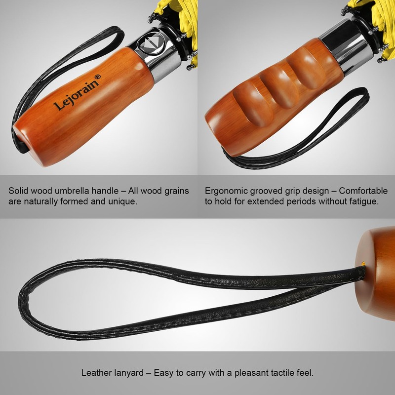 Lejorain Large Folding Umbrella Windproof - Auto Open Close Folding