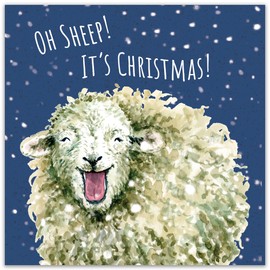 Twizler Funny Christmas Card Oh Sheep - Merry Christmas Cards Funny - Xmas Card - Mens Christmas Card for Him Husband Dad Son - Womens Christmas Card for Her Wife Mum Daughter