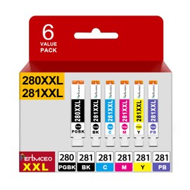 TS8222 Ink 280 281 PGI-280XXL CLI-281XXL Ink Replacement for Canon 280 281 XXL Ink Cartridge Compatible for Pixma TS8220 TS8222 TS8322 TS8320 TS8300 TS8200 TS9100 TS8100 TS9120 TS8120 Printer