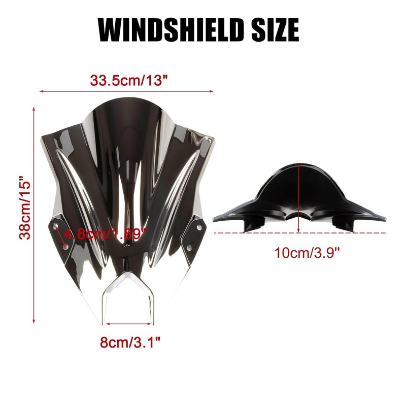 Windshield for NINJA500 SE 2024 2025, PSLER Windscreen Double Bubble