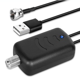 Indoor TV Antenna Amplifier Low Noise Antenna Signal Booster for HD TV Indoor Antenna Clears Up Pixelated Low-Strength Channels HD TV Digital VHF UHF with USB Power Adapter