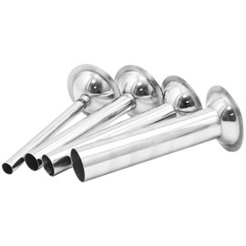 Hoypeyfiy 4Pcs #8 Sausage Stuffing Tubes, Stainless Steel Sausage Stuffer Kit for Meat Grinder Kitchenaid Plastic FGA Food Grinder