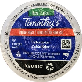 Timothy's Decaf Colombian Single Serve Cups for Keurig Brewers, 50 count (Packaging May Vary)