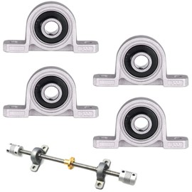Bebochoi 4 Pieces Bearing Block, Pillow Block Bearing Flange Bore 10mm Inner Diameter Metal Ball Bearing Housing Zinc Alloy KP000 Pillow Block Bearing Accessory Kit for Replacing 3D Printers