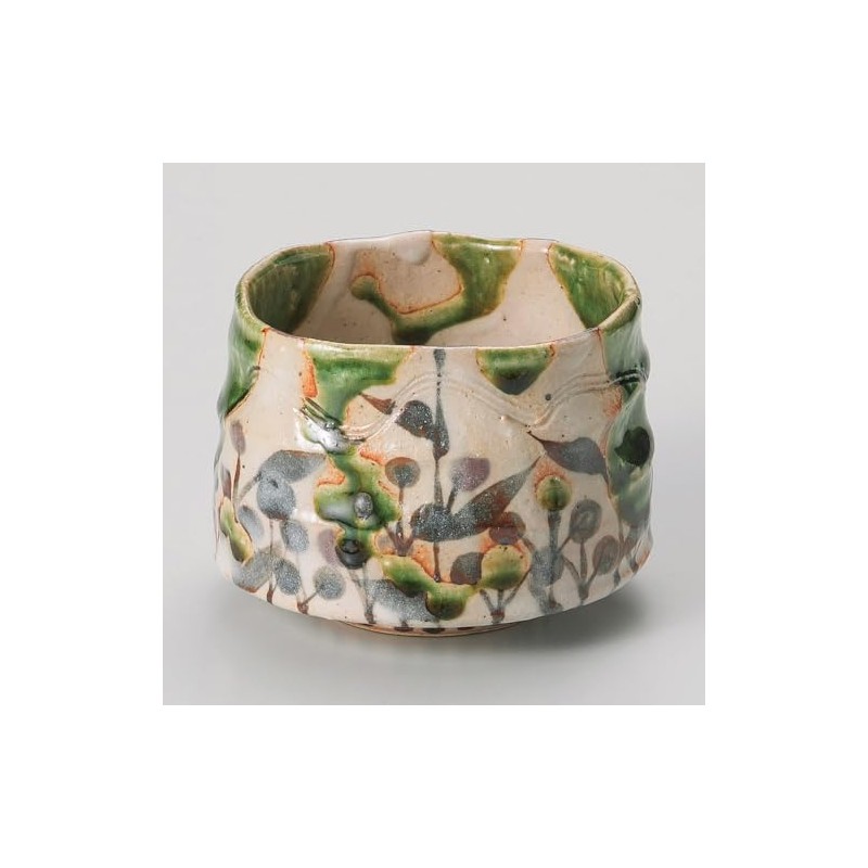 Yamashita Kogei 419-7-206 Hanabun Oribe Matcha Bowl