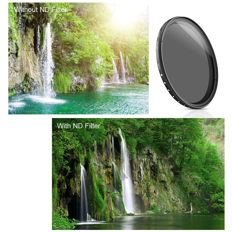 K&F Concept Filtro 46mm Variable ND2-ND400 (1-9 Paradas), Filtro ND