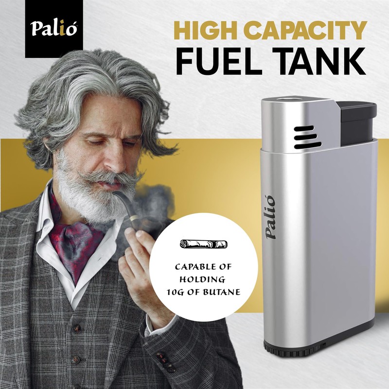 Palio Torcia Single Jet Flame Lighter, Refillable, Adjustable Torch Flame,