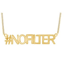 AFFY Nofilter Hashtag Pendant Necklace in 14K Yellow Gold Over Sterling Silver
