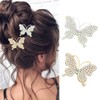 Bartosi Clips para el pelo con diseño de mariposa, brillantes,
