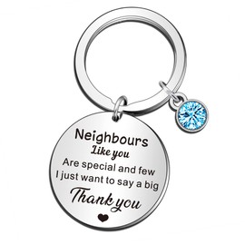 QMVMV Thank You Neighbours Keyring Gifts for Women Birthday Gift Leaving Gifts for Neighbours