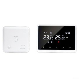 Tuya Programmable WiFi Smart Thermostat Home Remote Control Tuya/Smart Life Wireless WiFi Smart Thermostat for Wall Boiler Water Floor Heating (Black)