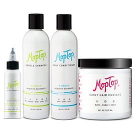 MopTop Curly Hair Products Set, Treatment Routine For Curly Hair, Detox Shampoo, Gentle Shampoo, Daily Conditioner, Curly Hair Gel, Moisturizing Lightweight Hold Haircare Bundle