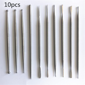 Clay Carving Tools Set of 10 Stainless Steel Spatulas Spatulas Round Sticks Clay Crafting Figures Pottery Tools